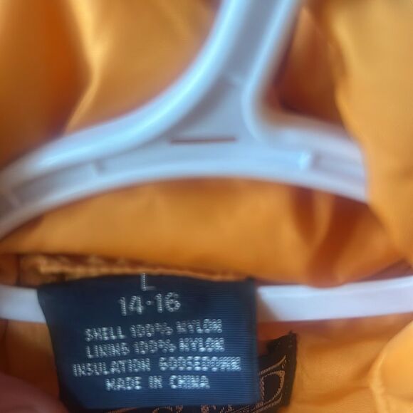 Lands End Bright gold Goose Down Women’s Winter Puffer Vest L 14-16 - Picture 6 of 6